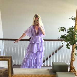 Elegant Lavender Tiered Dress